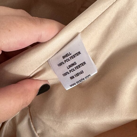 Azazie Omari Champagne A-Line Bridesmaid Dress - Size 24 - Picture 11 of 13